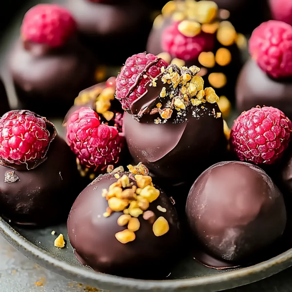 Raspberry Dark Chocolate Truffles