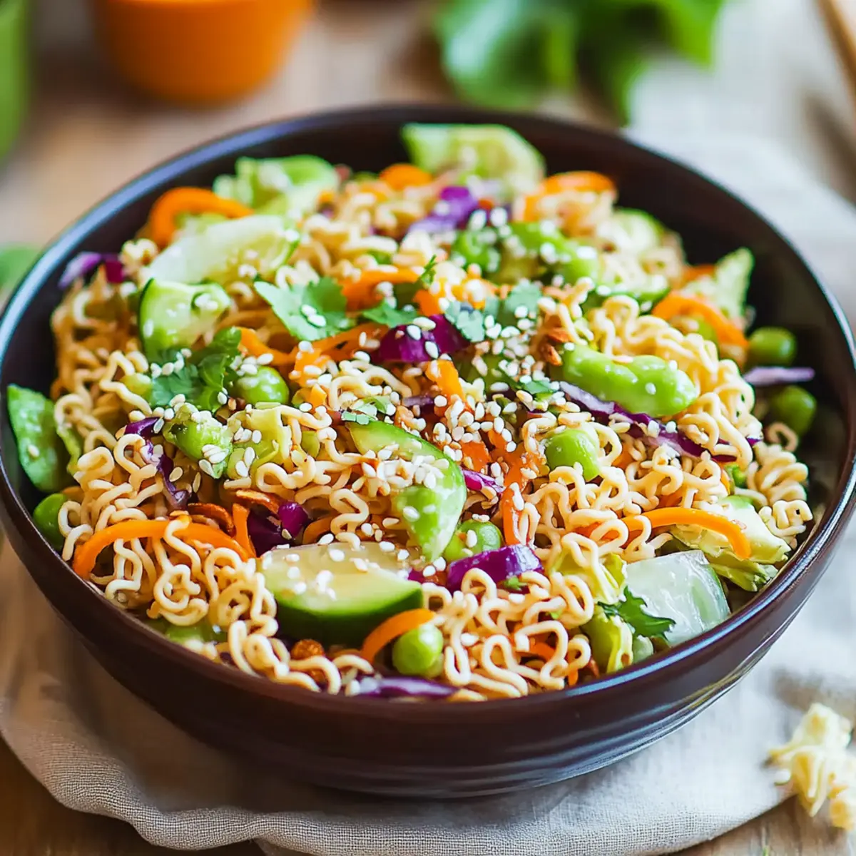 Delicious Oriental Salad with Crunchy Ramen
