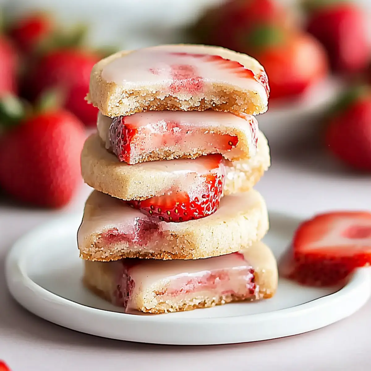 Delicious Strawberry Shortbread Cookies with Sweet Glaze Recipe