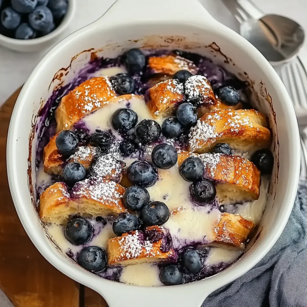 Blueberry Croissant French Toast Bake