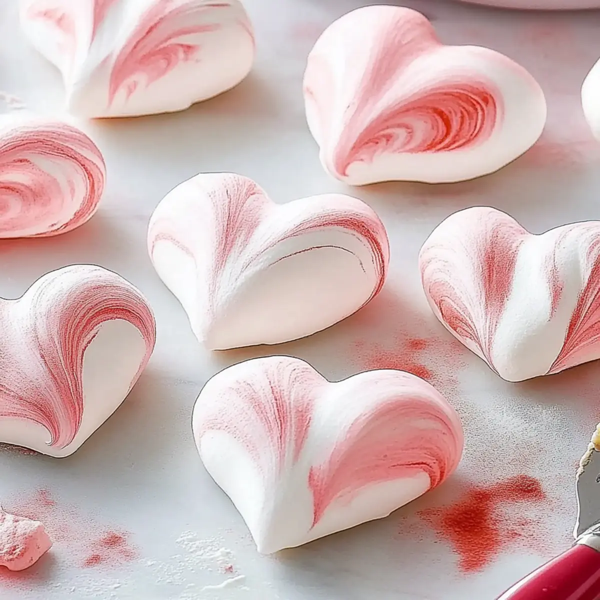 Delicious Marbled Meringue Hearts Recipe for Sweet Occasions