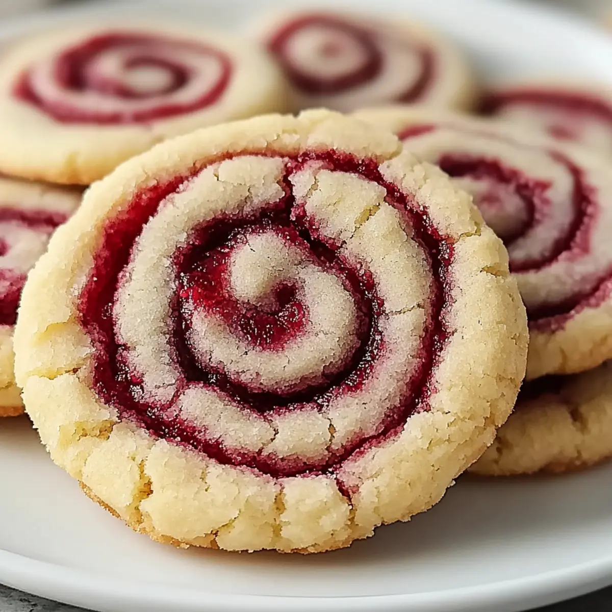 Buttery Raspberry Swirl Shortbread Cookies