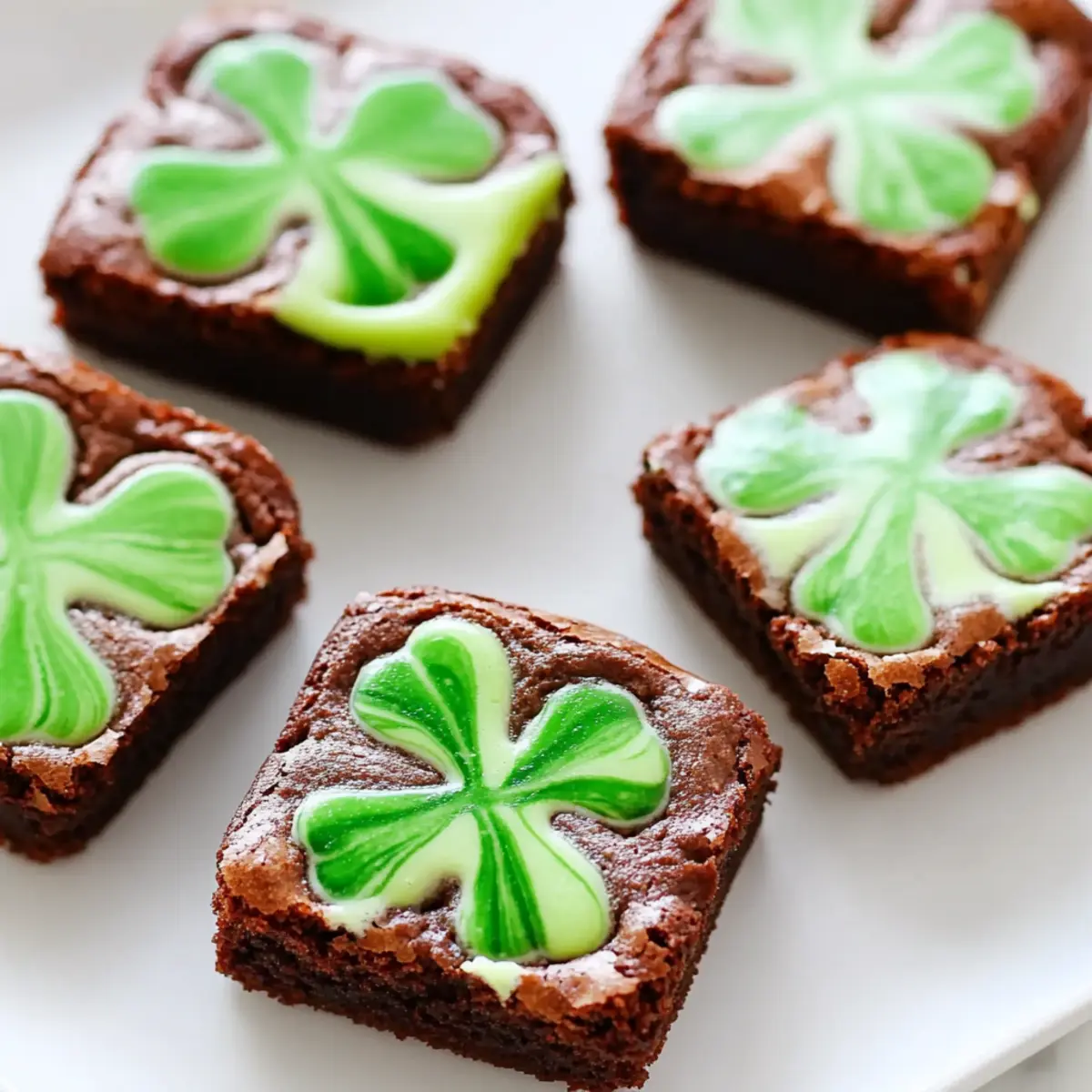 Mint Swirl Shamrock Brownies