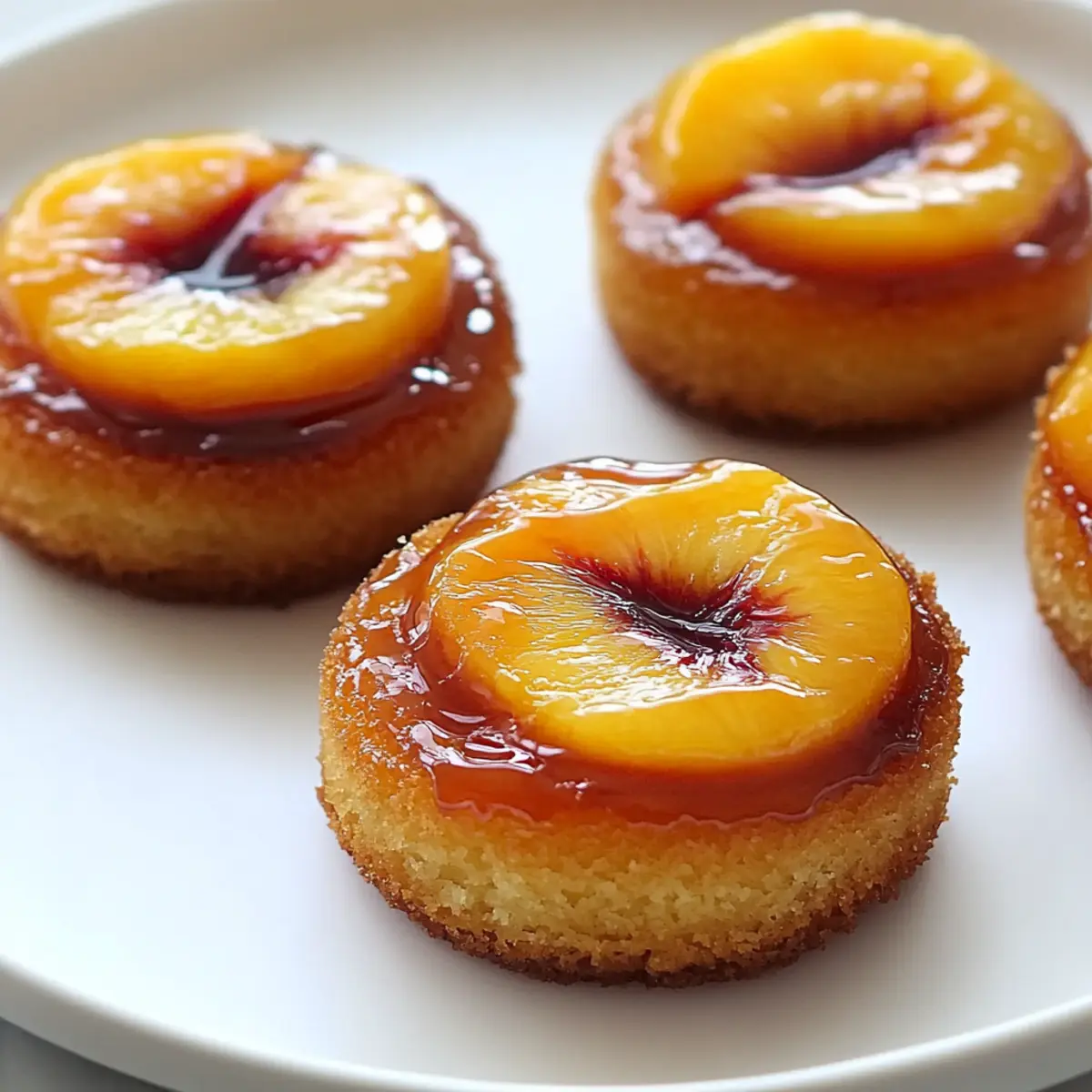 Mini Peach Upside-Down Cakes